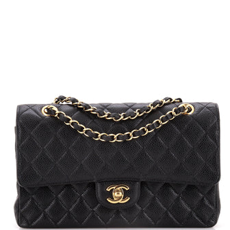 Chanel Classic Double Flap Bag Quilted Caviar Medium