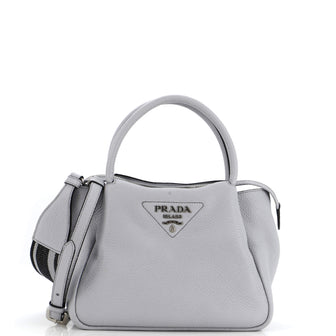 Prada Flou Zipped Top Handle Bag Vitello Daino Small