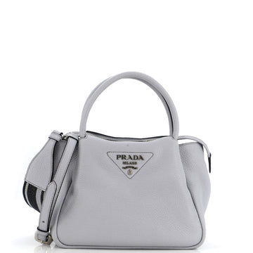 Prada Flou Zipped Top Handle Bag Vitello Daino Small