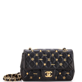 Chanel Egyptian Amulet Classic Single Flap Bag Quilted Lambskin Mini