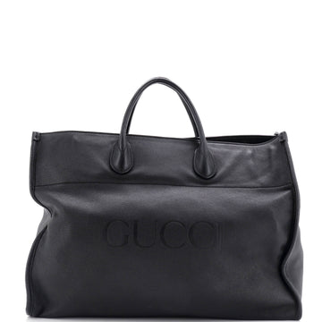 Gucci Logo Tote Embossed Leather Large