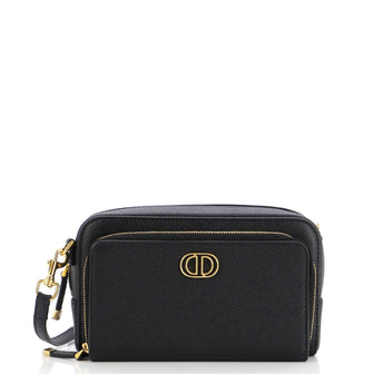 Christian Dior Caro Double Pouch Crossbody Bag Leather
