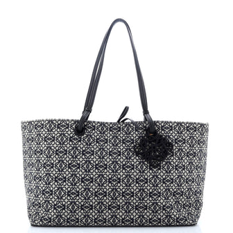 Loewe T Tote Anagram Jacquard with Leather East West