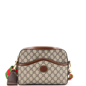 Gucci Interlocking G Patch Messenger Camera Bag GG Coated Canvas
