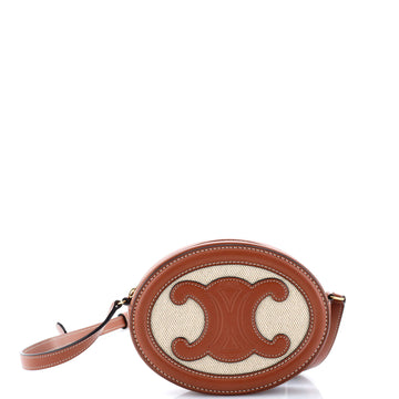 Celine Triomphe Oval Crossbody Bag Canvas and Leather