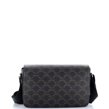 Celine Flap Messenger Bag Triomphe Coated Canvas Medium