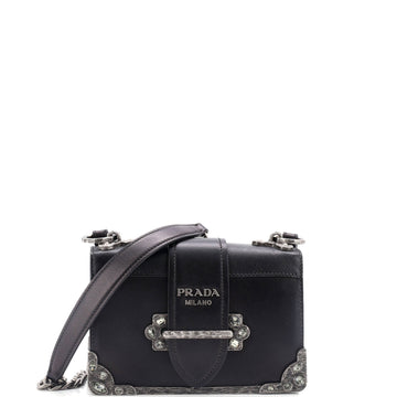 Prada Cahier Crossbody Bag Crystal Embellished Leather Small