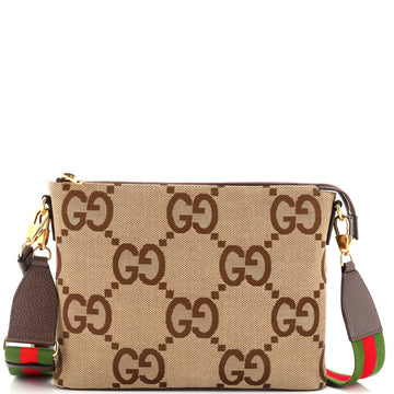 Gucci Zip Messenger Bag Jumbo GG Canvas