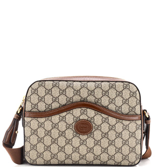Gucci Interlocking G Patch Messenger Camera Bag GG Coated Canvas