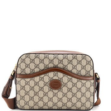 Gucci Interlocking G Patch Messenger Camera Bag GG Coated Canvas