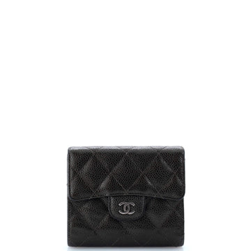 Chanel CC Compact Classic Flap Wallet Quilted Caviar