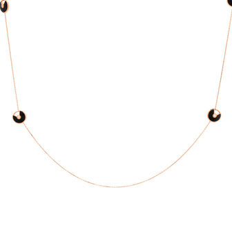 Cartier Amulette de Cartier Station Long Necklace 18K Rose Gold with Onyx and Diamonds