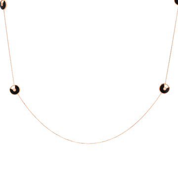 Cartier Amulette de Cartier Station Long Necklace 18K Rose Gold with Onyx and Diamonds