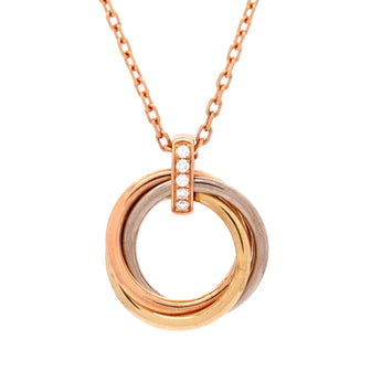 Cartier Trinity Pendant Necklace 18K Tricolor Gold and Diamonds