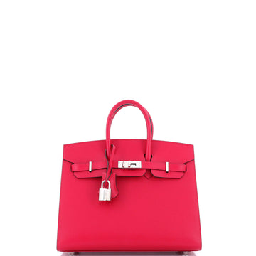 Hermes Birkin Sellier Bag Pink Madame with Palladium Hardware 25