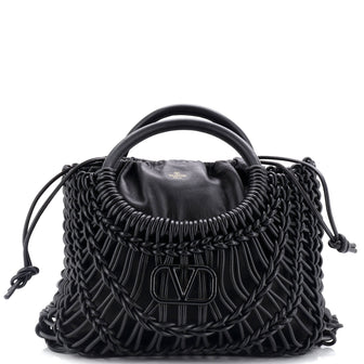 Valentino Garavani Allknots Shopper Tote Woven Leather Large