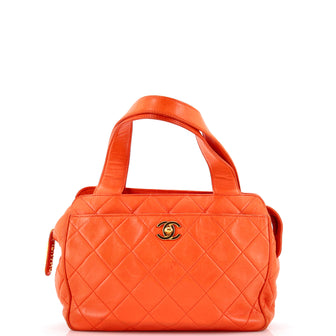 Chanel Vintage CC Front Pocket Shoulder Bag Quilted Lambskin Small