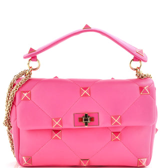 Valentino Garavani Roman Stud Flap Bag Quilted Leather Large