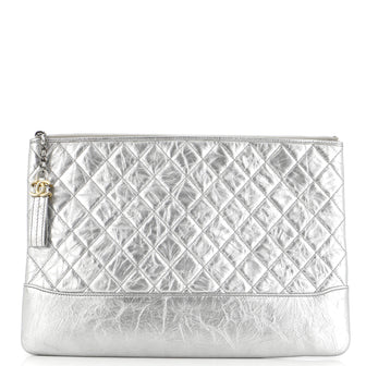 Chanel Gabrielle O Case Clutch Quilted Aged Calfskin Large