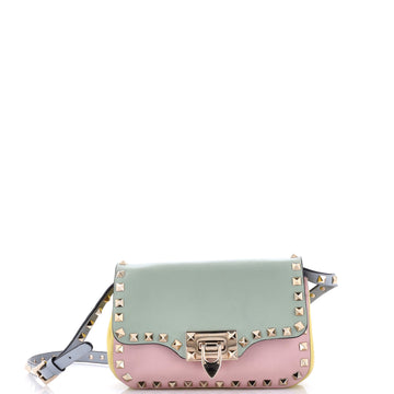 Valentino Garavani Rockstud Flip Lock Flap Bag Leather Mini