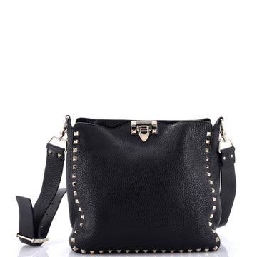 Valentino Garavani Rockstud Flip Lock Messenger Bag Leather Small