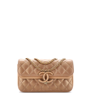 Chanel CC Chic Double Flap Bag Quilted Lambskin Small