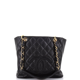 Chanel Petite Shopping Tote Quilted Caviar Large