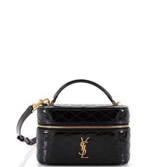 Saint Laurent Gaby Zip Around Vanity Bag Quilted Leather Mini