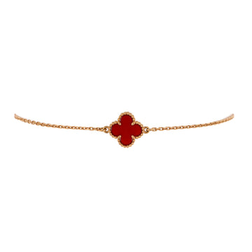 Van Cleef & Arpels Sweet Alhambra Bracelet 18K Rose Gold and Carnelian