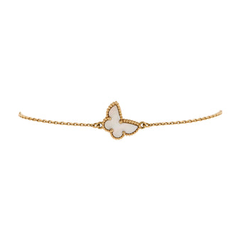 Van Cleef & Arpels Sweet Alhambra Butterfly Bracelet 18K Yellow Gold and Mother of Pearl