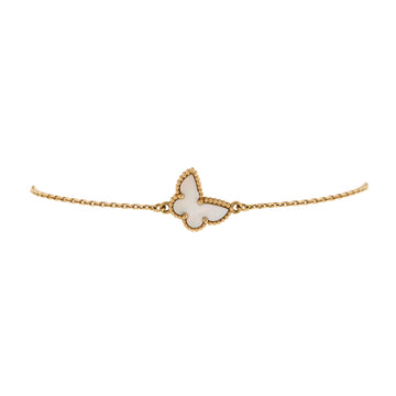 Van Cleef & Arpels Sweet Alhambra Butterfly Bracelet 18K Yellow Gold and Mother of Pearl