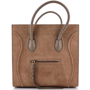 Celine Phantom Bag Crocodile Embossed Nubuck Medium