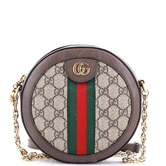 Gucci Ophidia Round Shoulder Bag GG Coated Canvas Mini