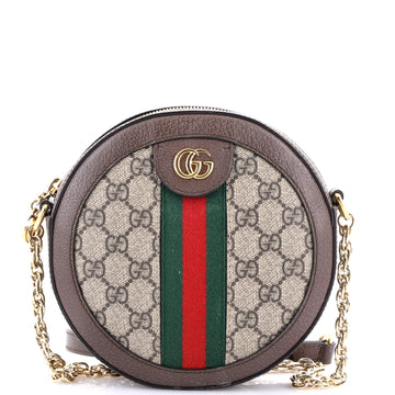 Gucci Ophidia Round Shoulder Bag GG Coated Canvas Mini