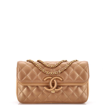 Chanel CC Chic Double Flap Bag Quilted Lambskin Small