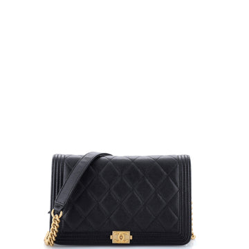 Chanel Boy Wallet on Chain Quilted Caviar