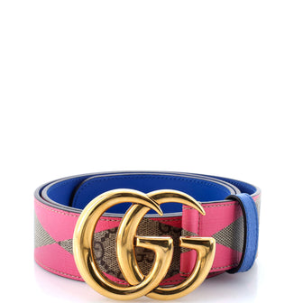 Gucci GG Marmont Belt Jumbo GG Canvas and Leather Wide