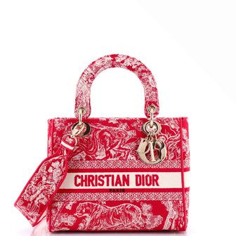 Christian Dior Toile de Jouy Lady D-Lite Bag Embroidered Canvas