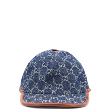 Gucci Baseball Cap GG Denim with Leather