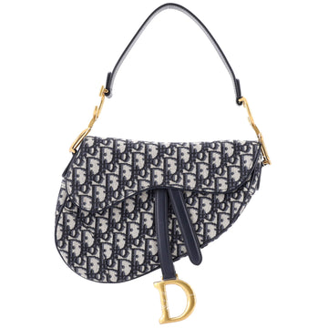 Christian Dior Saddle Handbag Oblique Canvas Medium