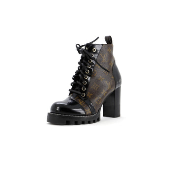 Louis Vuitton Women's Star Trail Ankle Boots Monogram Canvas with Patent