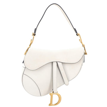 Christian Dior Saddle Handbag Leather Medium