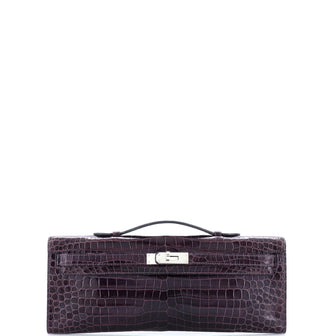 Hermes Kelly Cut Pochette Porosus Crocodile