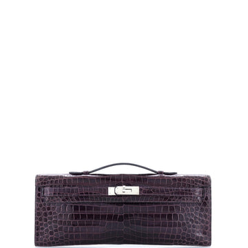 Hermes Kelly Cut Pochette Porosus Crocodile