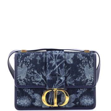 Christian Dior 30 Montaigne Flap Bag Printed Denim