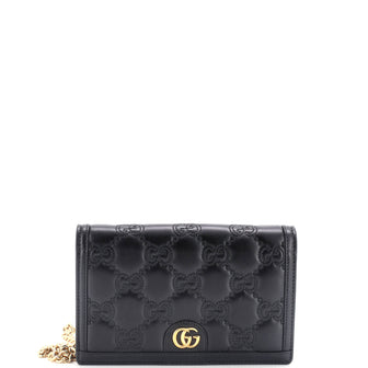 Gucci Petite GG Marmont Chain Wallet GG Matelasse Leather Mini