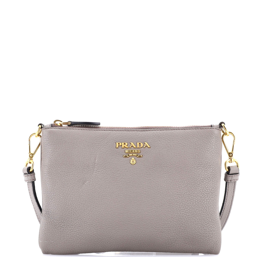 PRADA グレー ボディバッグ Prada Phoenix grey leather crossbody bag – RARE ID