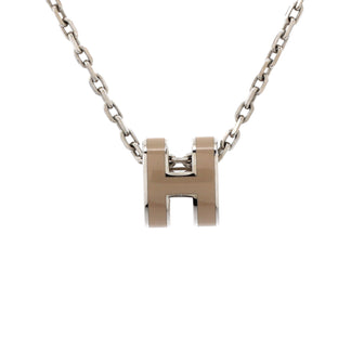 Hermes Pop H Pendant Chain Necklace Metal and Enamel Mini