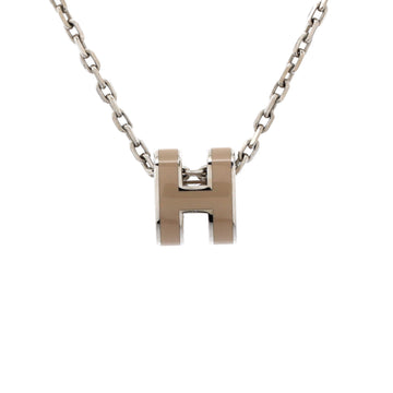 Hermes Pop H Pendant Chain Necklace Metal and Enamel Mini