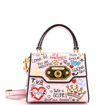 Dolce & Gabbana Welcome Top Handle Bag Printed Leather Mini